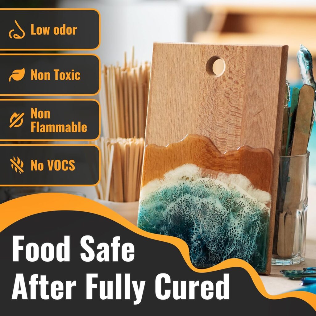 Epoxy Resin 32OZ Kit - Crystal Clear, Food Safe, Non Yellowing, No Bubbles, Self-Leveling, UV Resistant, for Coating, Casting Molds, Jewelry, Wood, Glass, DIY, Epoxy Gift Ideas for Beginners Epoxy Resin 32OZ Kit - Crystal Clear, Food Safe, Non Yellowing, No Bubbles, Self-Leveling, UV Resistant, for Coating, Casting Molds, Jewelry, Wood, Glass, DIY, Epoxy Gift Ideas for Beginners