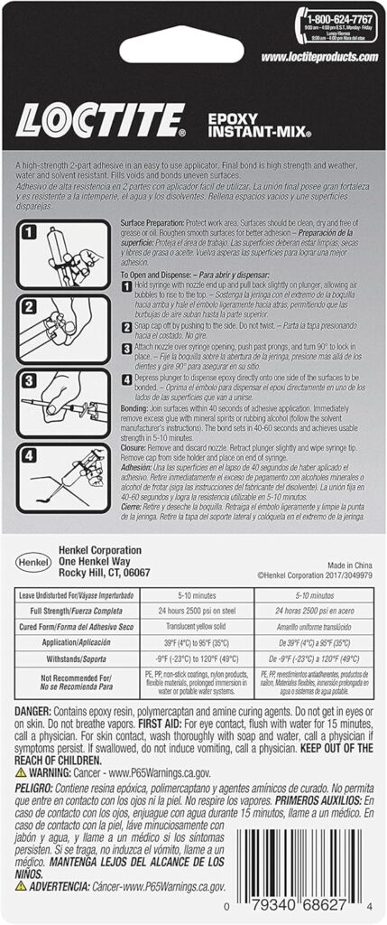 Loctite Epoxy Instant Mix 1 Minute, 0.47 fl oz Loctite Epoxy Instant Mix 1 Minute, 0.47 fl oz