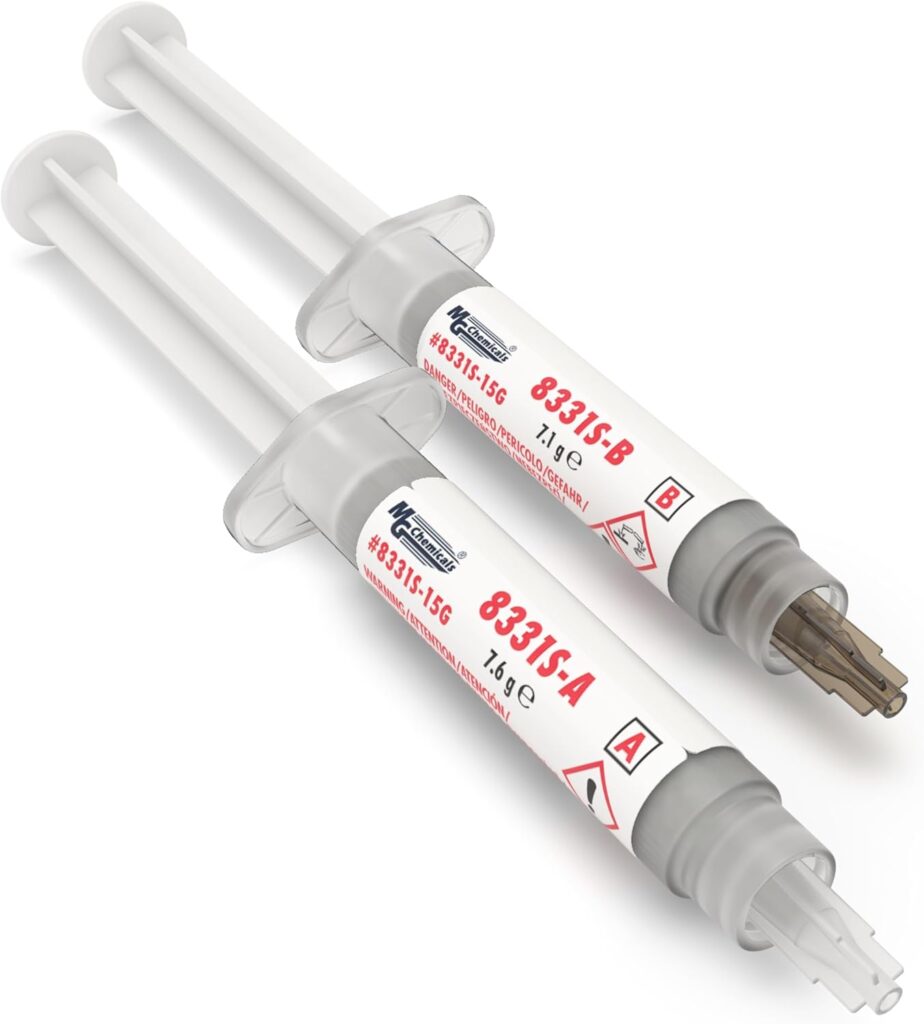 MG Chemicals 8331S Silver Epoxy Adhesive - High Conductivity, 4 hr. Working time, 15 g, 2 Dispeners (8331S-15G) MG Chemicals 8331S Silver Epoxy Adhesive - High Conductivity, 4 hr. Working time, 15 g, 2 Dispeners (8331S-15G)