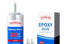 Plastic Glue Black,2 Part Epoxy Glue, 1.76oz Syringe, Waterproof Plastic Weld Adhesive, can Bond Metal, Plastics, Wood, Ceramics, is The Best Golf Club Epoxy Resin Crack Repair Glues (1)