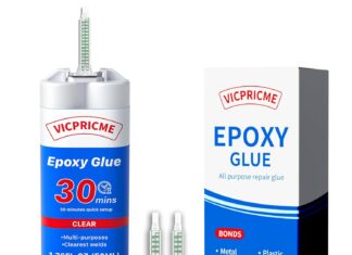 Plastic Glue Black,2 Part Epoxy Glue, 1.76oz Syringe, Waterproof Plastic Weld Adhesive, can Bond Metal, Plastics, Wood, Ceramics, is The Best Golf Club Epoxy Resin Crack Repair Glues (1)