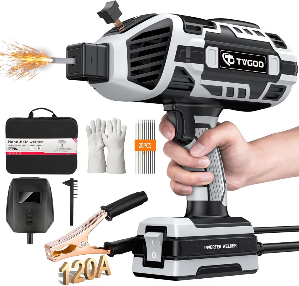 Portable Handheld Welding Machine - 110V IGBT Inverter Handheld Welder, 20-120A Portable ARC Welder, Hot Start Anti-Stick for 3/32-1/8 Welding Rods, Fathers Day Gift for Men(Grey) Portable Handheld Welding Machine - 110V IGBT Inverter Handheld Welder, 20-120A Portable ARC Welder, Hot Start Anti-Stick for 3/32-1/8 Welding Rods, Fathers Day Gift for Men(Grey)