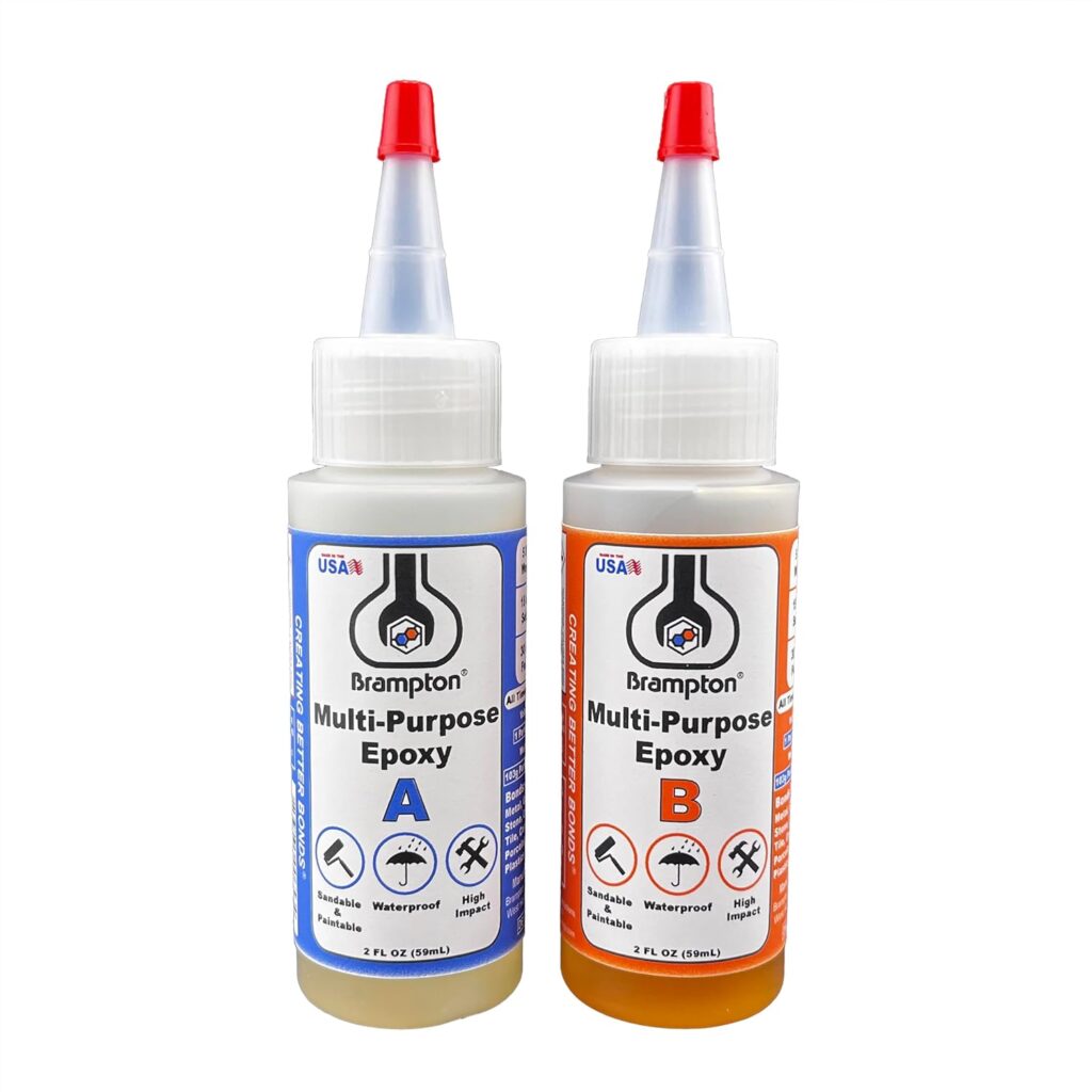 Brampton Multi-Purpose Epoxy, Quick 30-Minute Set, Waterproof 2-Part Epoxy Glue Kit for Tile, Metal, Ceramic, Glass, Wood, Stone, Strong Bonding, Sandable, Paintable Resin, Easy 1:1 Mix, oz Brampton Multi-Purpose Epoxy, Quick 30-Minute Set, Waterproof 2-Part Epoxy Glue Kit for Tile, Metal, Ceramic, Glass, Wood, Stone, Strong Bonding, Sandable, Paintable Resin, Easy 1:1 Mix, oz
