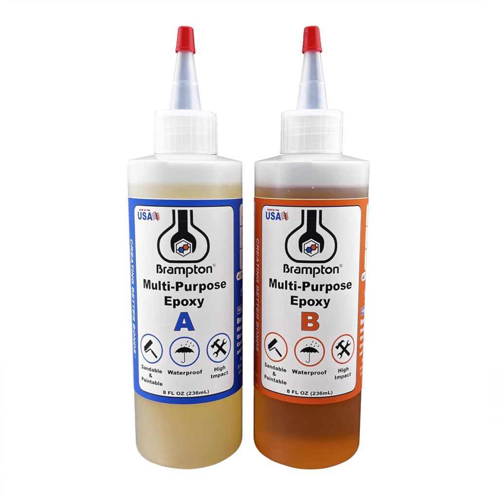 Brampton Multi-Purpose Epoxy, Quick 30-Minute Set, Waterproof 2-Part Epoxy Glue Kit for Tile, Metal, Ceramic, Glass, Wood, Stone, Strong Bonding, Sandable, Paintable Resin, Easy 1:1 Mix, oz Brampton Multi-Purpose Epoxy, Quick 30-Minute Set, Waterproof 2-Part Epoxy Glue Kit for Tile, Metal, Ceramic, Glass, Wood, Stone, Strong Bonding, Sandable, Paintable Resin, Easy 1:1 Mix, oz