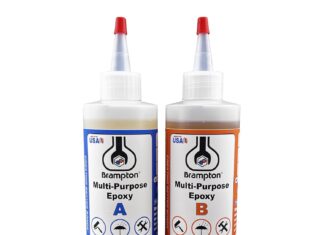Brampton Multi-Purpose Epoxy, Quick 30-Minute Set, Waterproof 2-Part Epoxy Glue Kit for Tile, Metal, Ceramic, Glass, Wood, Stone, Strong Bonding, Sandable, Paintable Resin, Easy 1:1 Mix, 4 oz