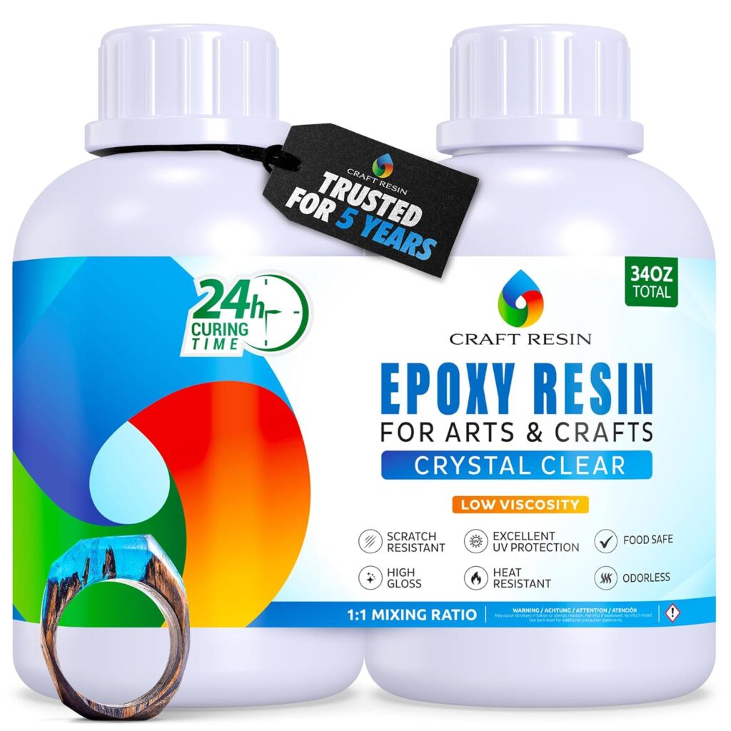 Craft Resin Oz Crystal Clear Epoxy Resin Kit - Food Safe UV Resistant for DIY Art, Wood, Jewelry Making, Coasters, Molds Casting Resin Epoxy - Low Viscosity, Self Leveling for Beginners Pros Craft Resin Oz Crystal Clear Epoxy Resin Kit - Food Safe UV Resistant for DIY Art, Wood, Jewelry Making, Coasters, Molds Casting Resin Epoxy - Low Viscosity, Self Leveling for Beginners Pros