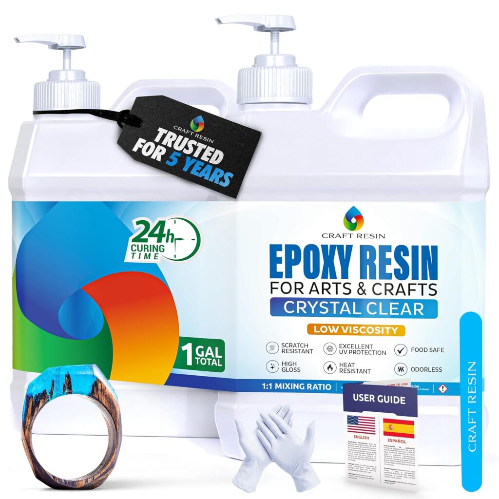 Craft Resin Oz Crystal Clear Epoxy Resin Kit - Food Safe UV Resistant for DIY Art, Wood, Jewelry Making, Coasters, Molds Casting Resin Epoxy - Low Viscosity, Self Leveling for Beginners Pros Craft Resin Oz Crystal Clear Epoxy Resin Kit - Food Safe UV Resistant for DIY Art, Wood, Jewelry Making, Coasters, Molds Casting Resin Epoxy - Low Viscosity, Self Leveling for Beginners Pros