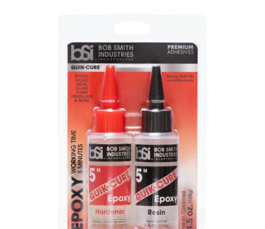 Bob Smith Industries BSI-201 Quik-Cure™ Epoxy – 4.5 oz. Combined, Clear – 5-Minute Fast-Setting Adhesive for Wood, Metal, Glass, Crafts & Repairs