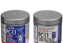 PC-Products PC-11 Epoxy Adhesive Paste, Two-Part Marine Grade, 1/2lb in Two Cans, Off White 80115