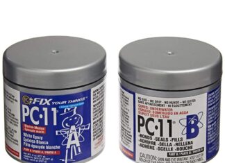 PC-Products PC-11 Epoxy Adhesive Paste, Two-Part Marine Grade, 1/2lb in Two Cans, Off White 80115