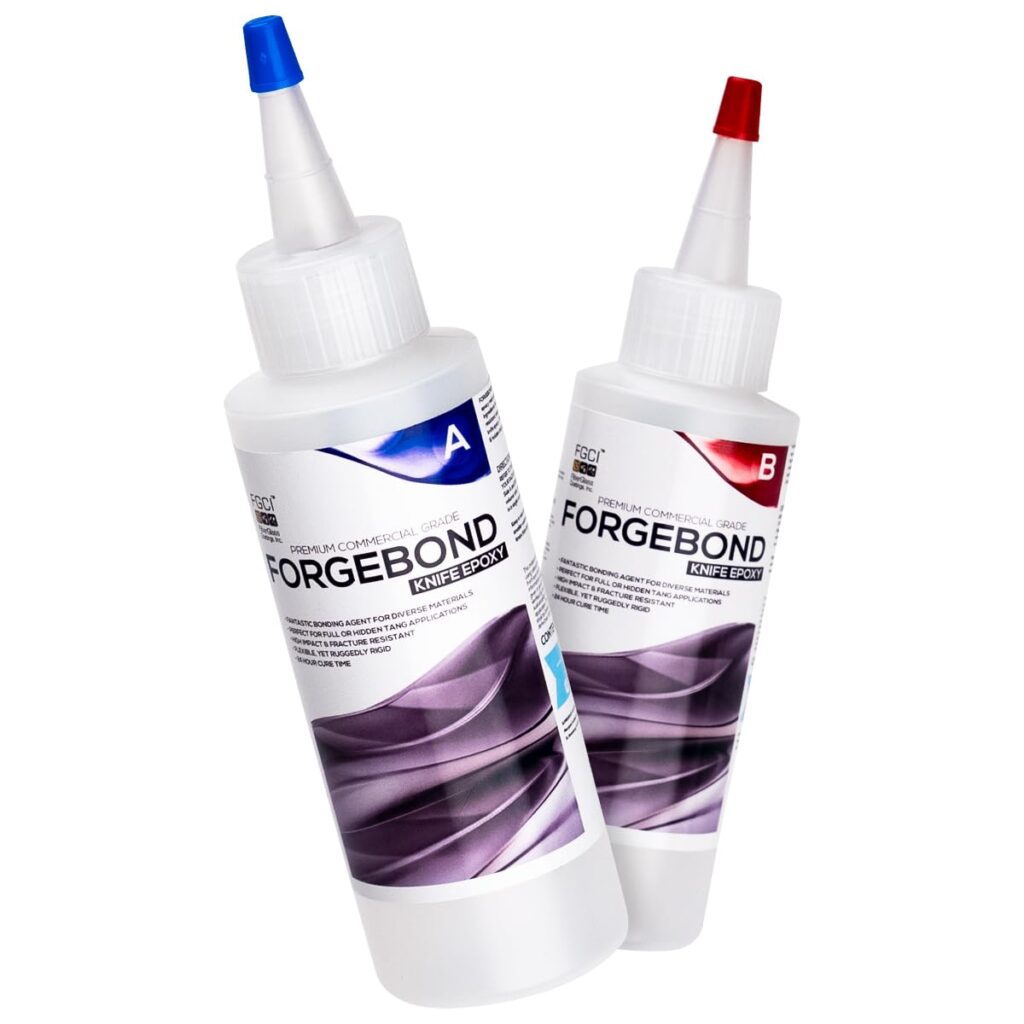 Superclear Forge Bond Knife Handle Epoxy oz Kit, Flexible and Rigid Adhesive for Full and Hidden Tang Knives, High Impact Fracture Resistant, Made in the USA Superclear Forge Bond Knife Handle Epoxy oz Kit, Flexible and Rigid Adhesive for Full and Hidden Tang Knives, High Impact Fracture Resistant, Made in the USA