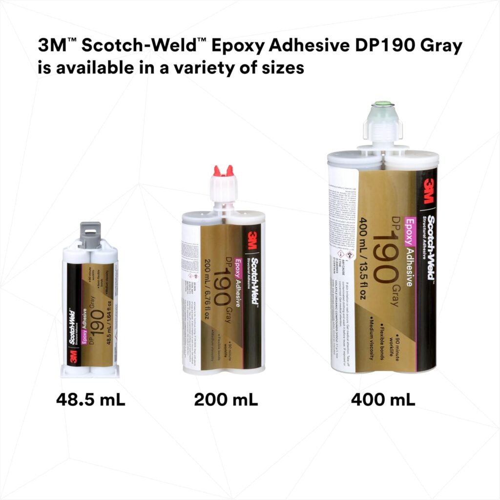 3M Scotch-Weld Epoxy Adhesive DP190, Gray, 48.5 mL Duo-Pak, 1 Each review | Reviews https://www.amazon.com/dp/B07G56DXP3 - 3M Scotch-Weld Epoxy Adhesive DP190, Gray, 48.5 mL Duo-Pak, Each review
