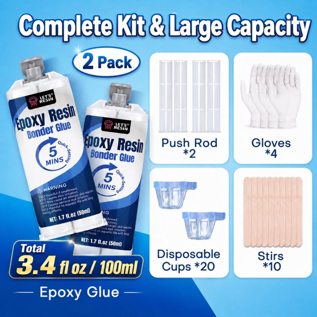 LET'S RESIN 5 Minute Epoxy Glue 3.4 oz, High Strength Adhesive 2-Part Epoxy review | Reviews LET'S RESIN Minute Epoxy Glue 3.4 oz, High Strength Adhesive 2-Part Epoxy
