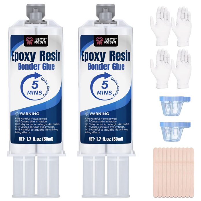 LET'S RESIN Minute Epoxy Glue 3.4 oz, High Strength Adhesive 2-Part Epoxy LET'S RESIN Minute Epoxy Glue 3.4 oz, High Strength Adhesive 2-Part Epoxy